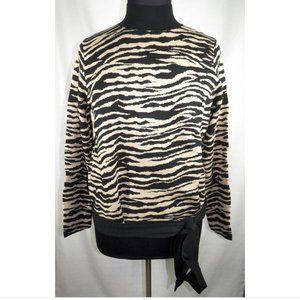 Sofia Vergara Plus Size 3X Tan/Black Zebra Print Long Sleeve Mock Neck Sweater